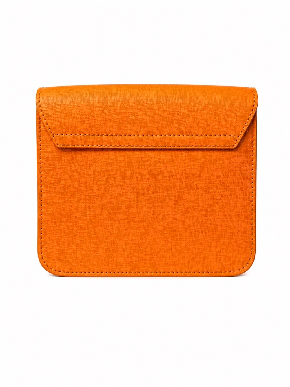 Furla Bright Orange Saffiano Leather Crossbody Wallet/Clutch with Gold Hardware - Picture 2 of 4